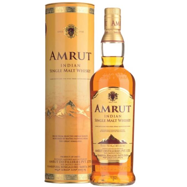 Amrut Single Malt boca viskija sa etiketom.