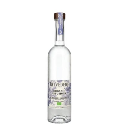 Belvedere Organic Infusions Blackberry & Lemongrass boca s etiketom kupine i limunske trave.