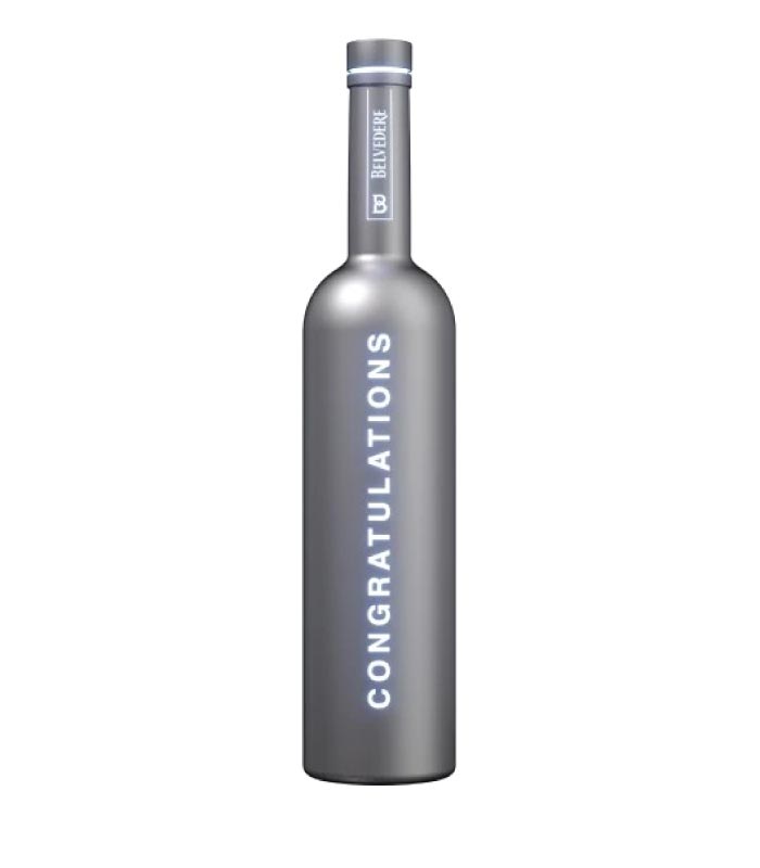 Belvedere Chrome Bespoke vodka boca s hromiranim finišem i personalizovanim natpisom.
