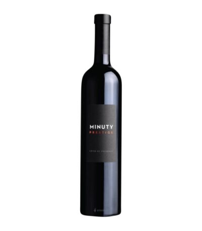 Château Minuty Prestige Rouge boca crvenog vina s etiketom brenda.