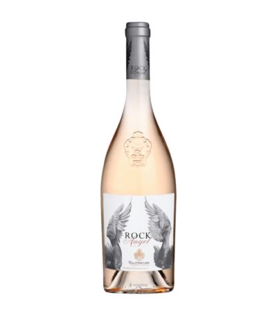 Château d'Esclans Rock Angel Rosé boca vina s prepoznatljivom etiketom.