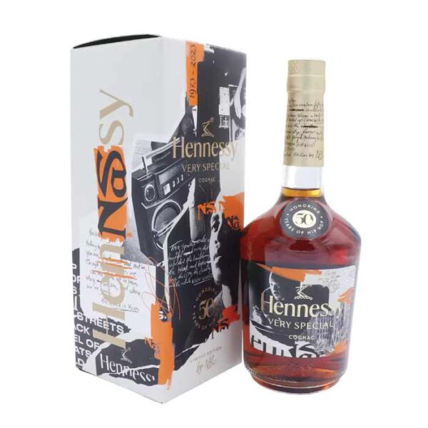 Hennessy V.S Hip Hop 50 by Nas konjak boca u kutiji s dizajnom inspirisanim hip hopom.