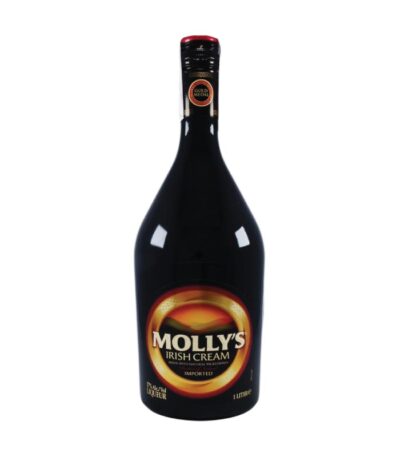 MOLLY's Irish Cream Liqueur boca likera sa etiketom.