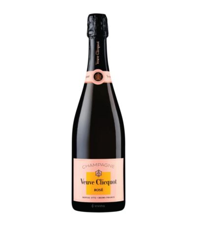 Veuve Clicquot Brut Rosé boca šampanjca s prepoznatljivom etiketom.