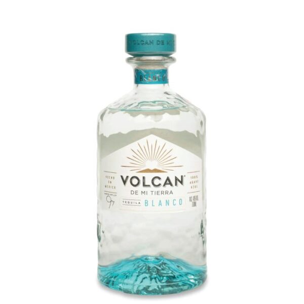 olcan De Mi Tierra Blanco tekila boca s logom brenda.