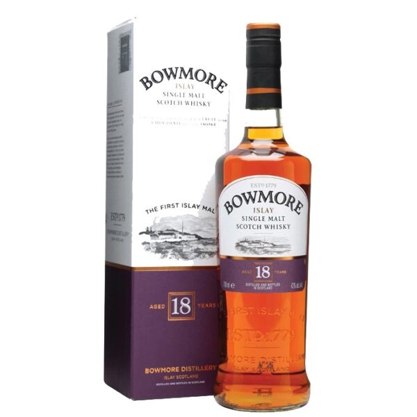 Bowmore 18 Y.O. Islay Single Malt Scotch Whisky boca.