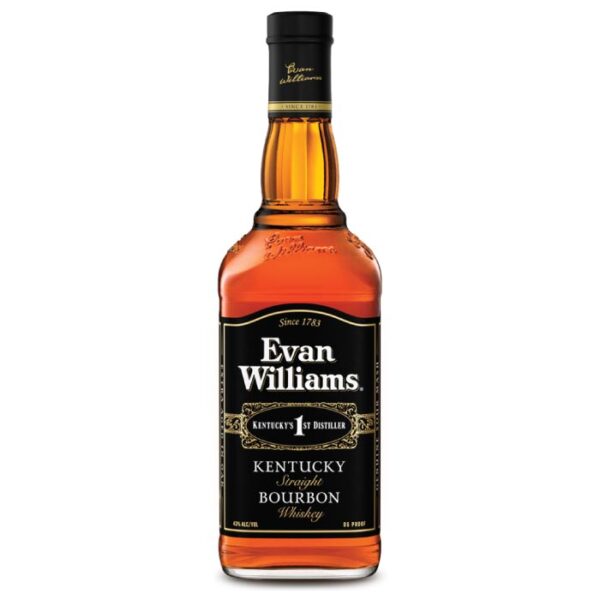 Evan Williams Straight Bourbon boca sa etiketom.
