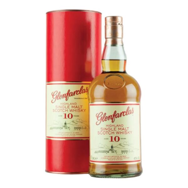 Glenfarclas 10 Y.O. Single Malt Scotch Whisky boca.