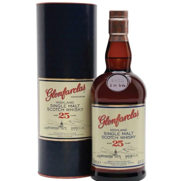 Glenfarclas 25 Y.O. Single Malt Scotch Whisky boca.