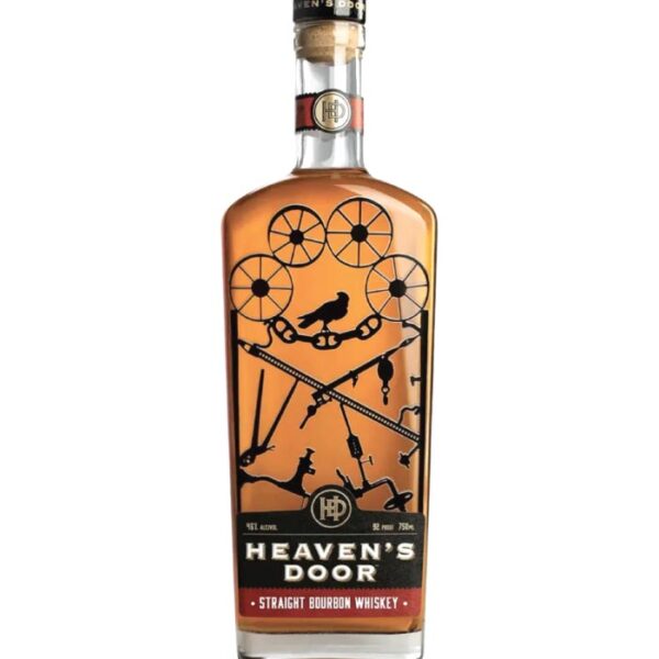 Heaven's Door Straight Bourbon boca sa etiketom i crvenim voskom.