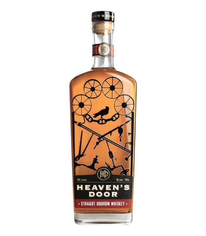 Heaven's Door Straight Bourbon boca sa etiketom i crvenim voskom.