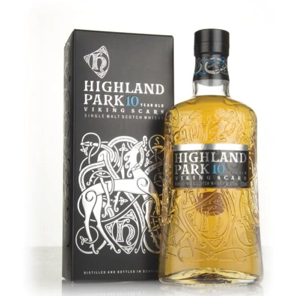 Highland Park 10 Y.O. Viking Scars whisky boca sa etiketom.