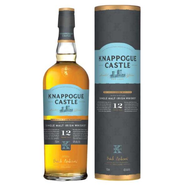 Knappogue Castle 12 Y.O. Single Malt Irish Whisky boca.