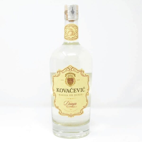 Kovačević rakija od dunja bijela boca.