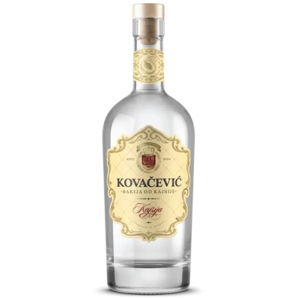 Kovačević rakija od kajsije boca.