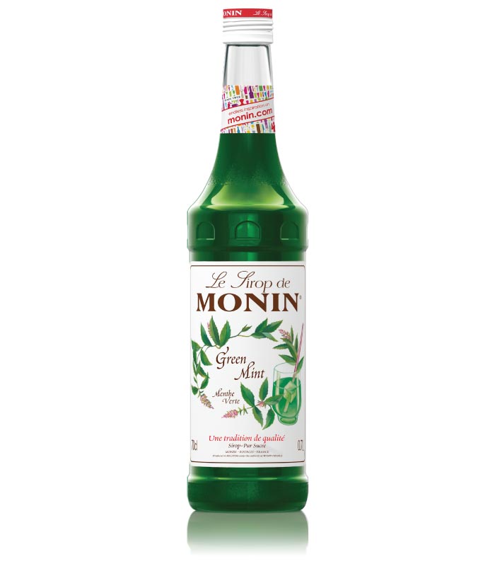 Monin Zelena menta sirup boca.