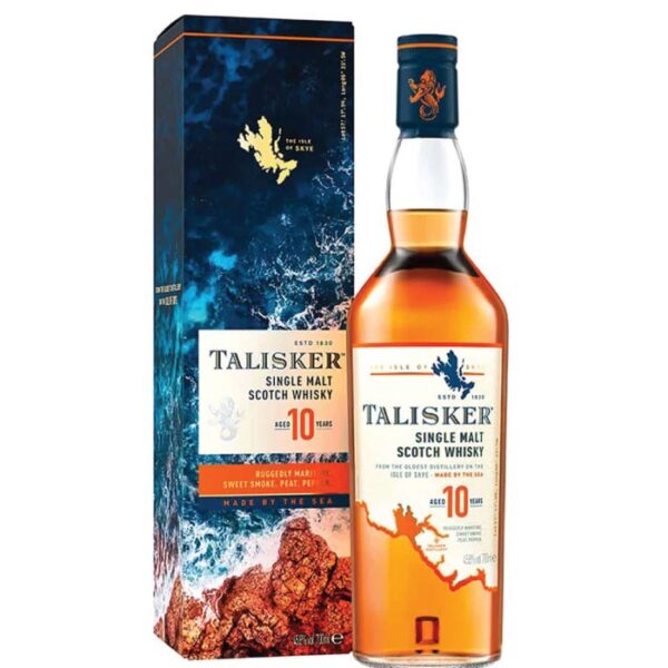 Talisker 10 Y.O. Single Malt Scotch Whisky boca.