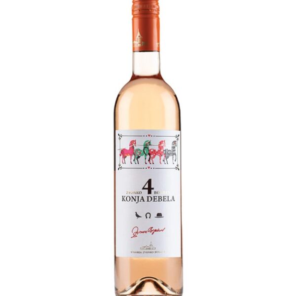 Zvonko Bogdan Rose "4 debela konja" boca roze vina.