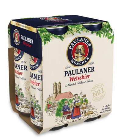 Paulaner Hefe Weissbier 4-Pack pšenično pivo limenke 4x0.5 L