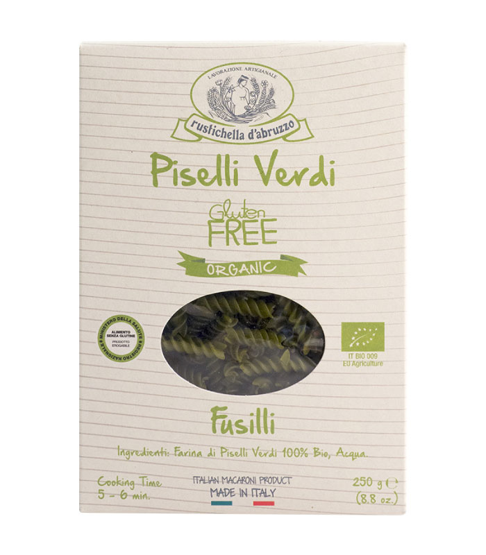 Rustichella Fusilli con piselli organska pasta sa graškom bez glutena 250g