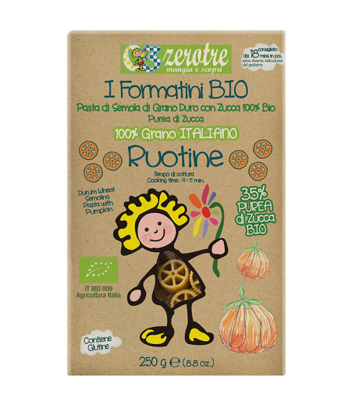 Rustichella Ruotine con purea di zucca Bio tjestenine za dijecu 250g