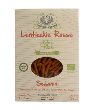 Rustichella Sedanini od organskog crvenog sočiva bez glutena 250 g