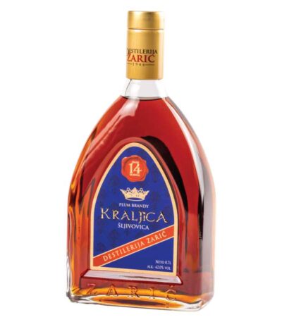 Zarić Kraljica 14 godina stara šljivovica flaša i pakovanje