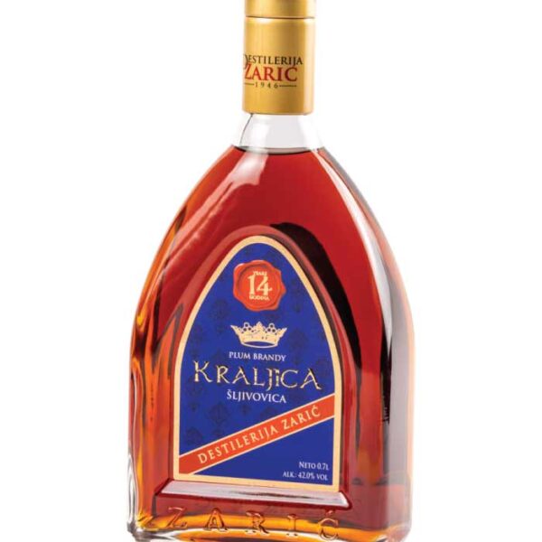 Zarić Kraljica 14 godina stara šljivovica flaša i pakovanje
