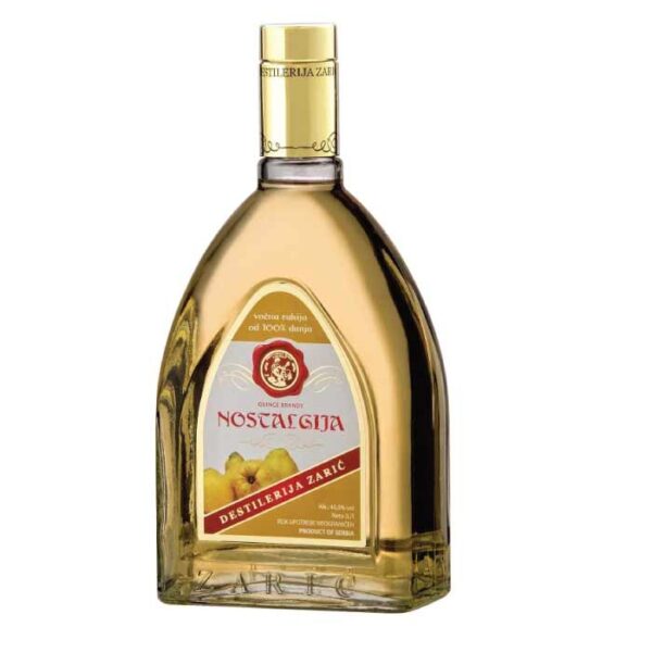 Zarić Nostalgija rakija od dunje zlatno-žute boje flaša