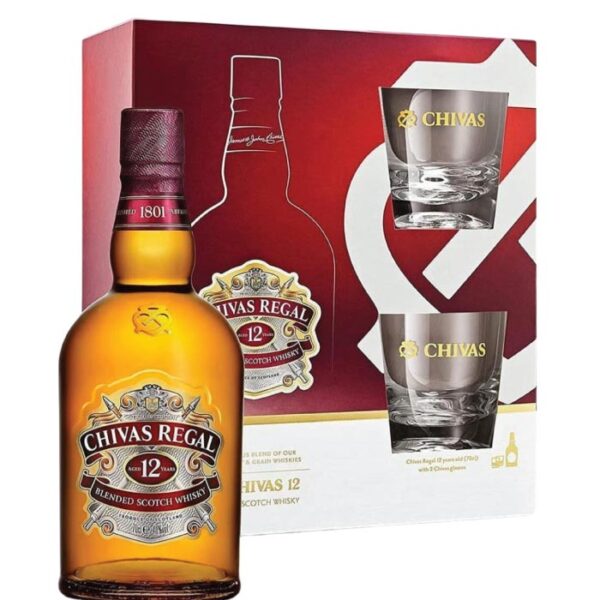 Chivas Regal 12 Y.O. + 2 čaše Blended Scotch Whisky 0.7 L