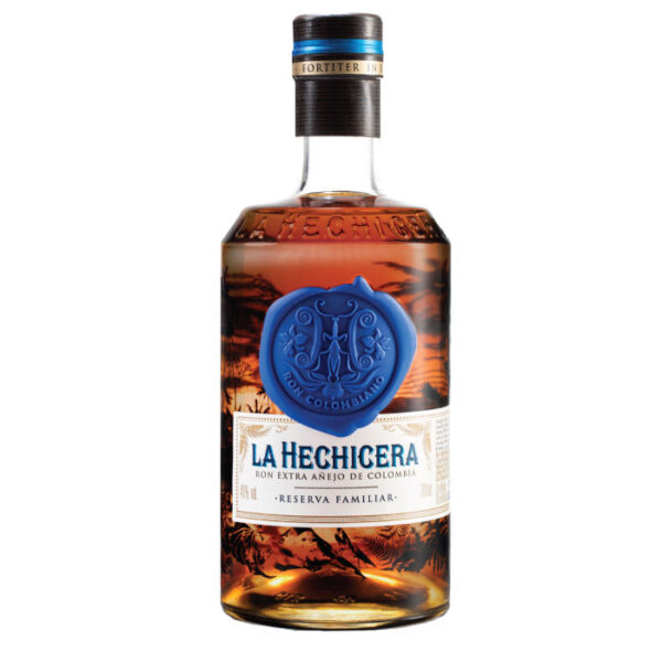 Luksuzna boca La Hechicera ruma sa ilustracijom kolumbijske prirode