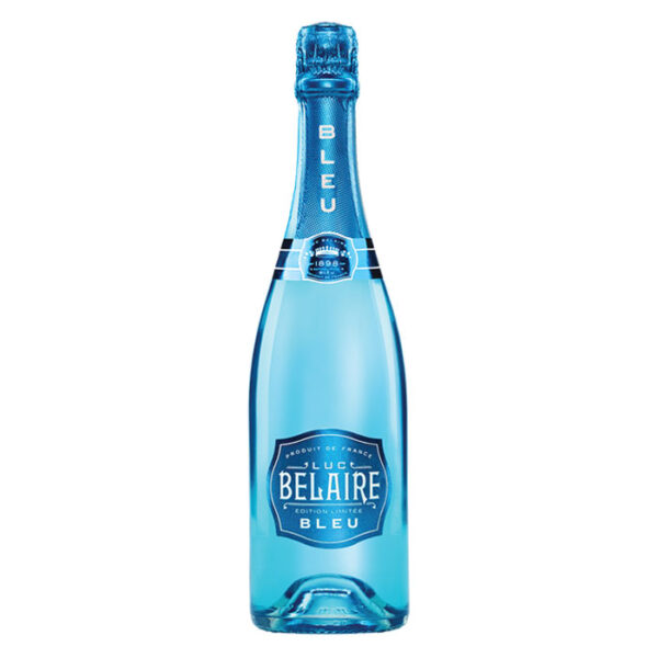 Atraktivna boca Luc Belaire Bleu sa safirno plavim vinom