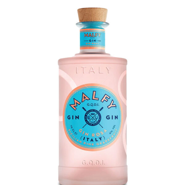 Ružičasta boca Malfy Gin Rosa sa kriškama grejpfruta i ledom