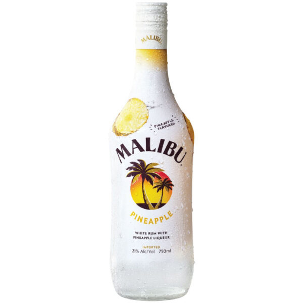 Legendarna bijela boca Malibu likera sa palmama i logotipom zalaska sunca