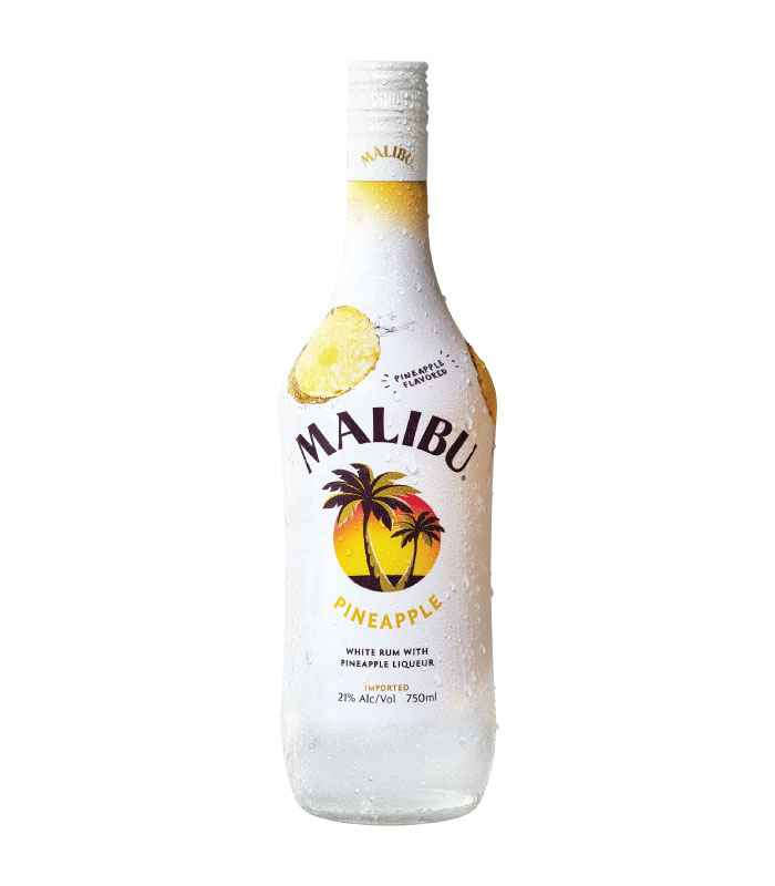Legendarna bijela boca Malibu likera sa palmama i logotipom zalaska sunca