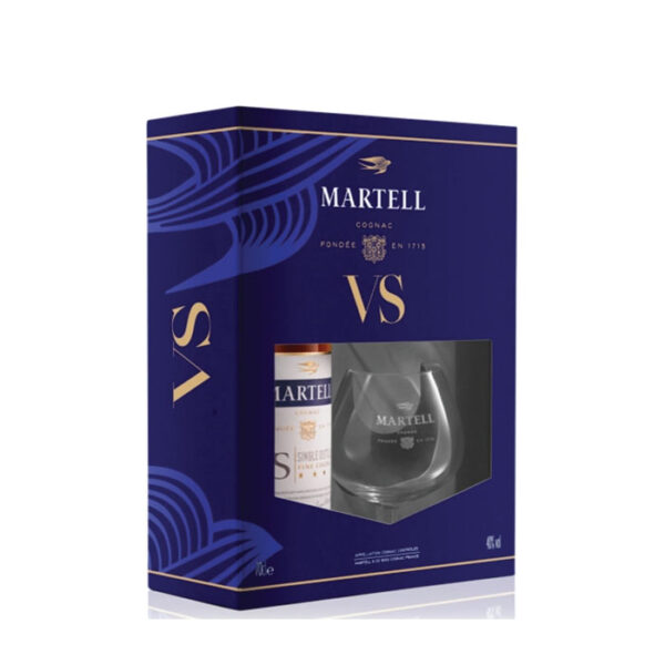 Martell VS gift box sa bocom konjaka i dvije staklene čaše